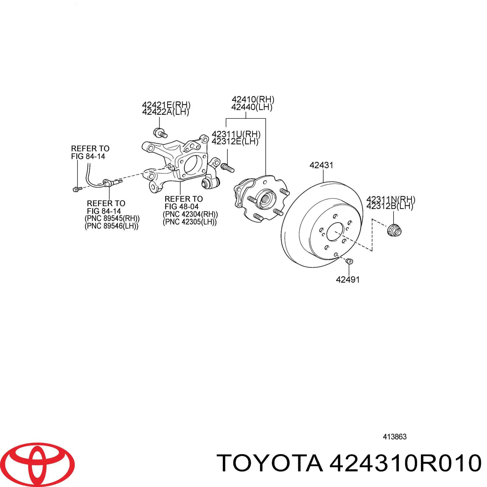 Тормозные диски 424310R010 Toyota