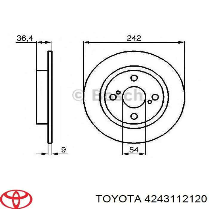 Задний тормозной диск Toyota 4243112120 цена, от 36.72 USD
