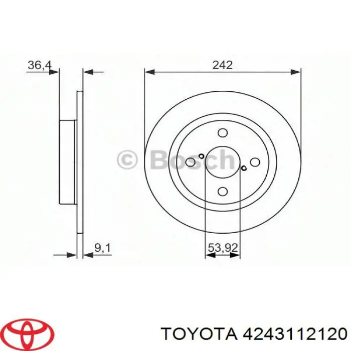 Тормозные диски 4243112120 Toyota