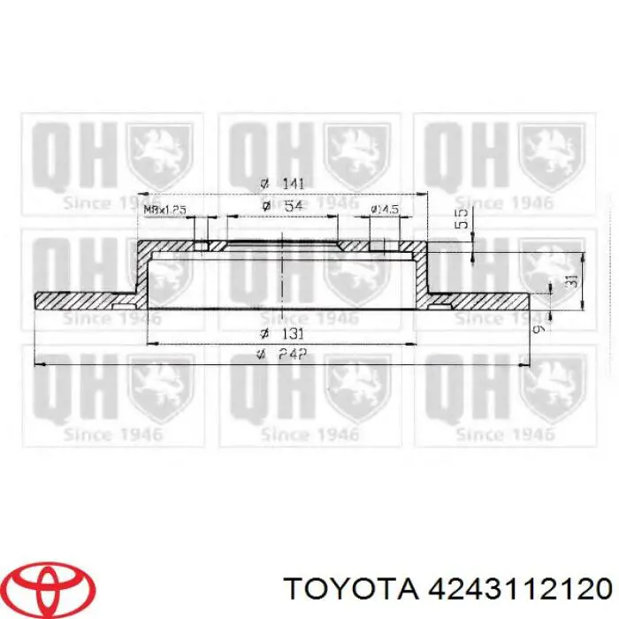 Купить 4243112120 Toyota Диск тормозной задний