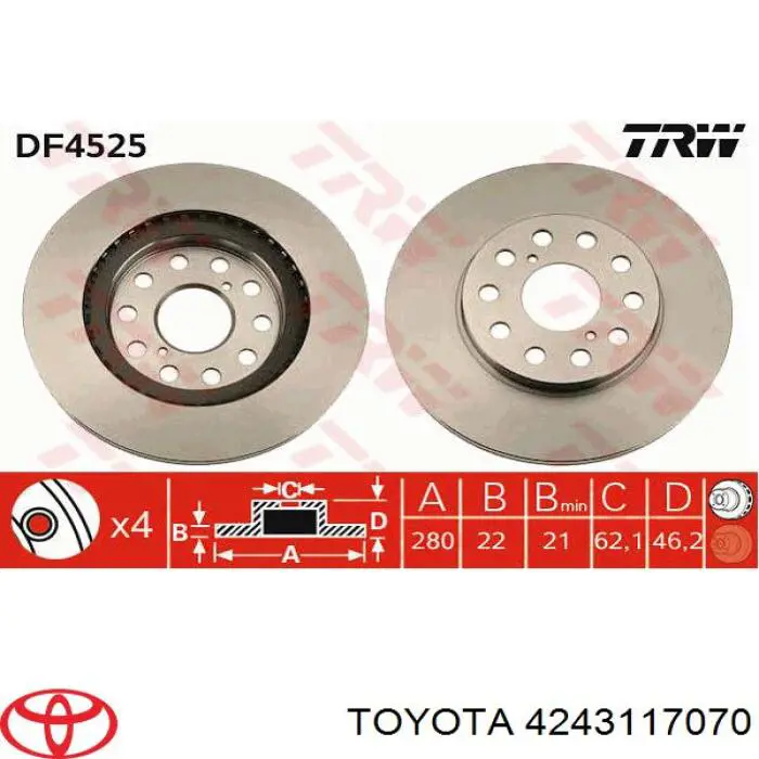 Задний дисковый тормоз ABS 16612