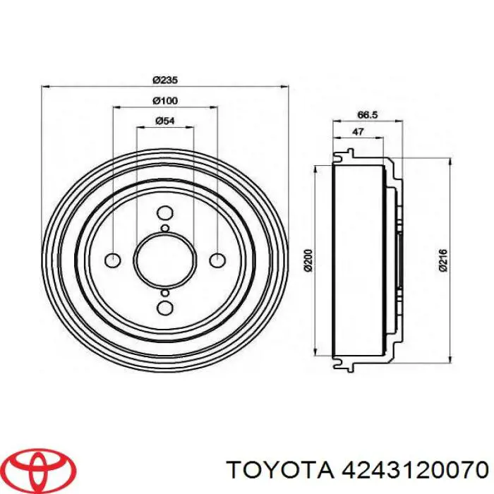 Тормозной барабан Тойота Терсел AL25 (Toyota Tercel)