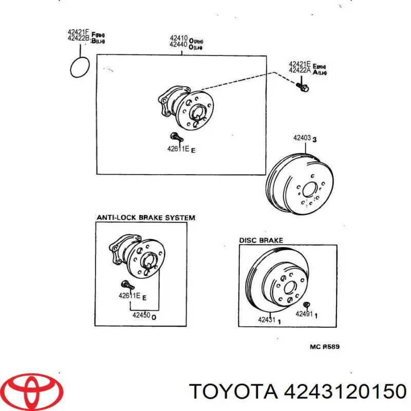 Тормозные диски 4243120150 Toyota