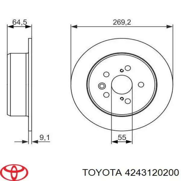 Тормозные диски 4243120200 Toyota