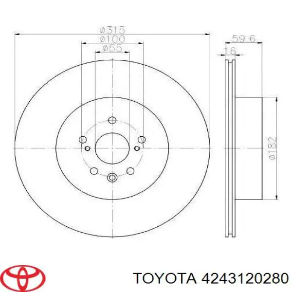 4243120280 Toyota Дисковый тормоз