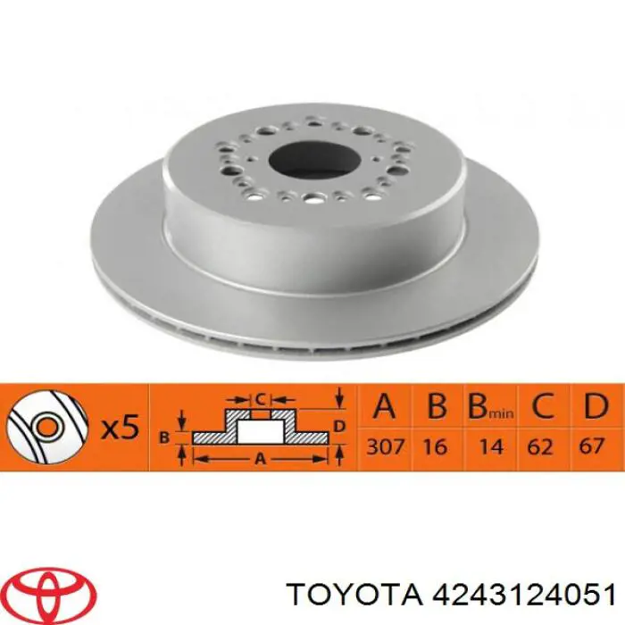 4243124051 Toyota диск тормозной задний