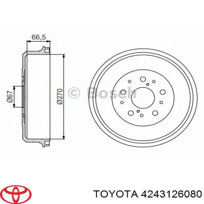 Тормозной барабан Тойота Хай-Эйс 3 (Toyota Hiace)