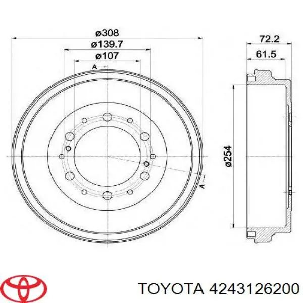 4243126200 Toyota барабан тормозной задний