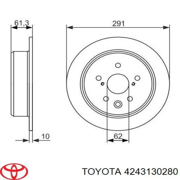 Тормозные диски 4243130280 Toyota