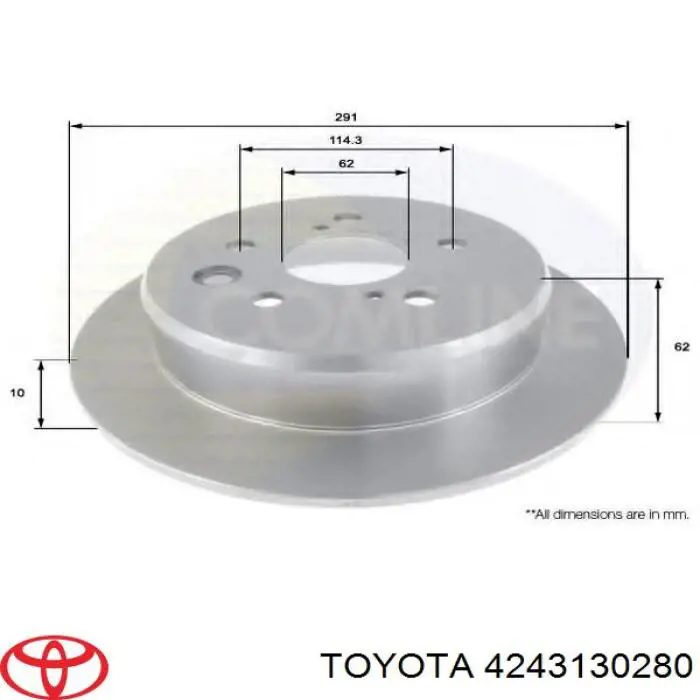 Задний дисковый тормоз Toyota 4243130280