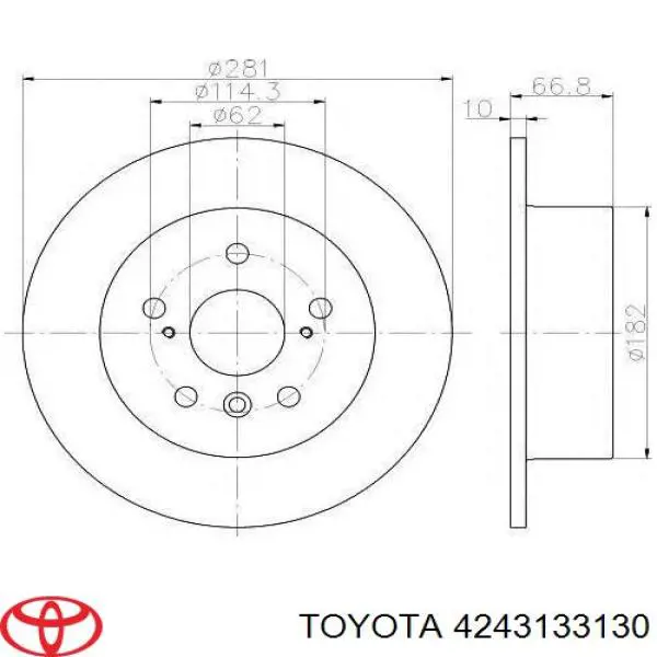 4243133130 Toyota disco do freio traseiro