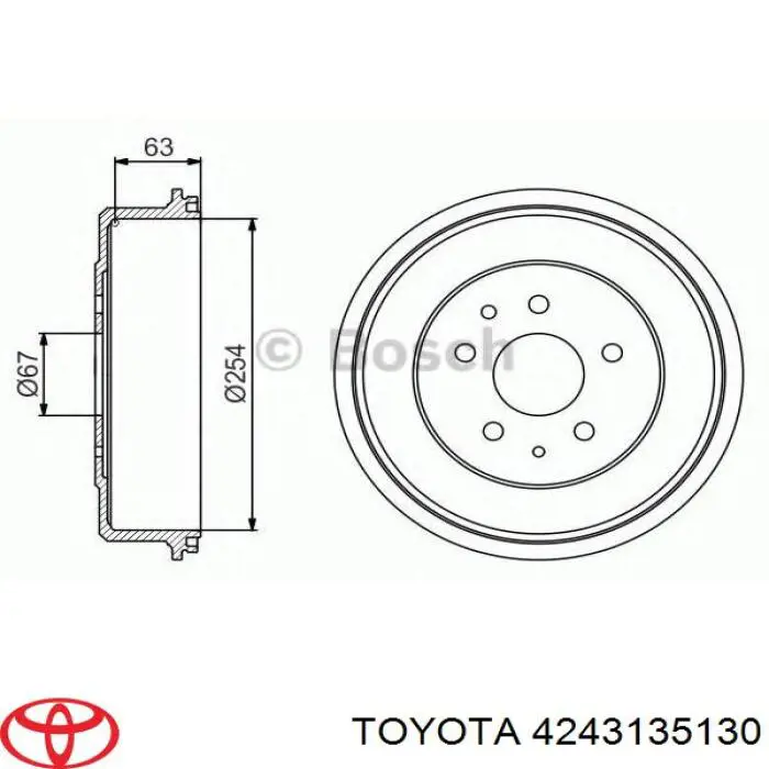 Тормозной барабан Тойота Хай-Эйс 2 (Toyota Hiace)