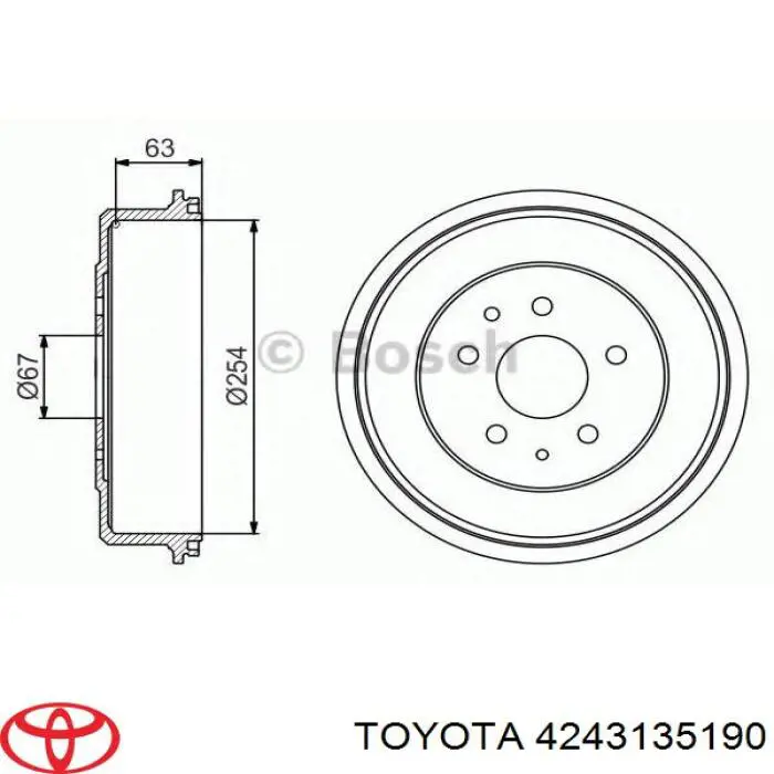 Задний барабан Toyota 4243126010