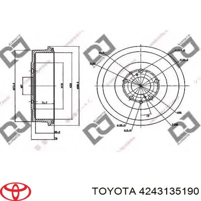 4243126010 Toyota Тормозной барабан