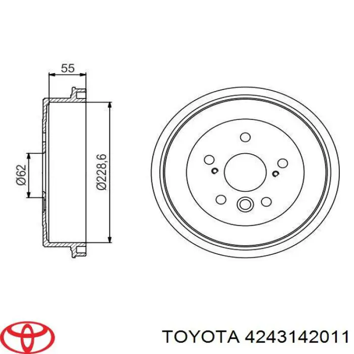 Купить 4243142011 Toyota Тормозной барабан
