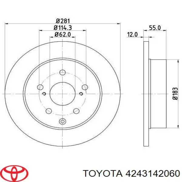 4243142060 Toyota Дисковый тормоз