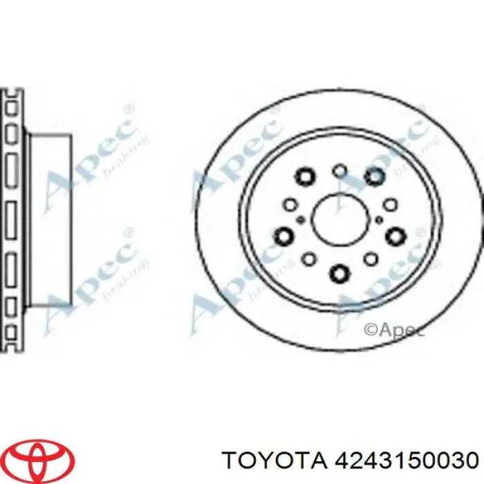 Задний тормозной диск Toyota 4243150030 цена, от 31.19 USD
