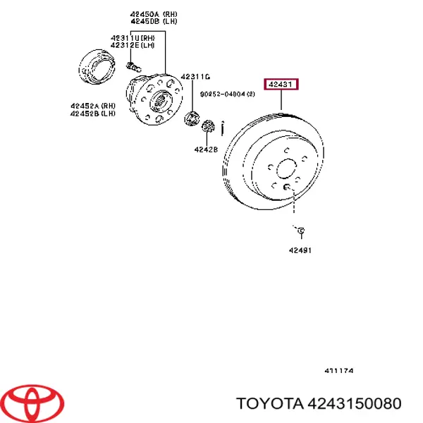 Тормозные диски 4243150080 Toyota