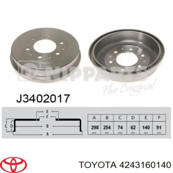 Купить TA200C Japan Parts Тормозной барабан