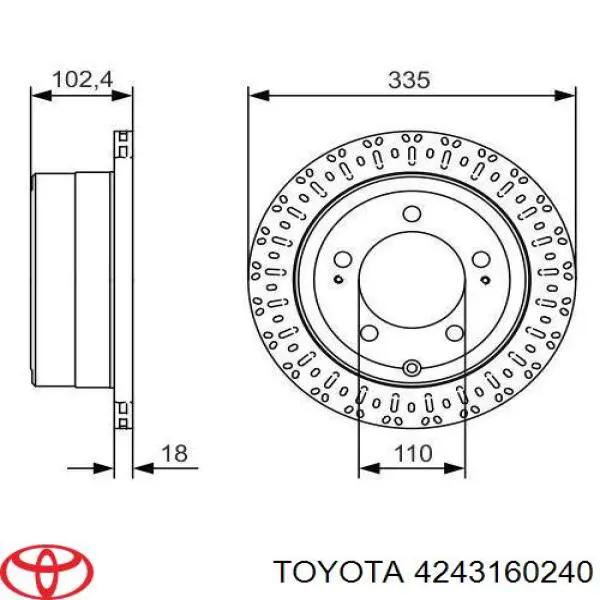 Тормозные диски 4243160240 Toyota