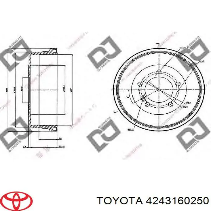 Тормозной барабан 4243160250 Toyota