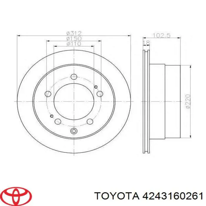 Задний тормозной диск Toyota 4243160261 цена, от 51.99 USD