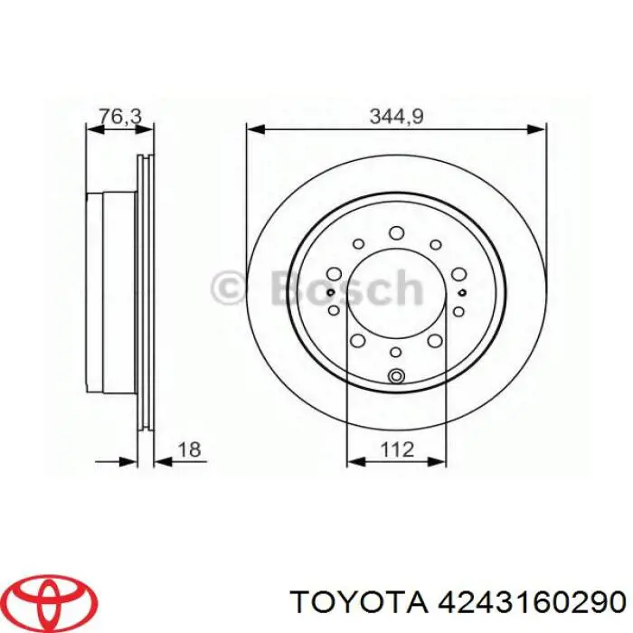 Тормозные диски 4243160290 Toyota