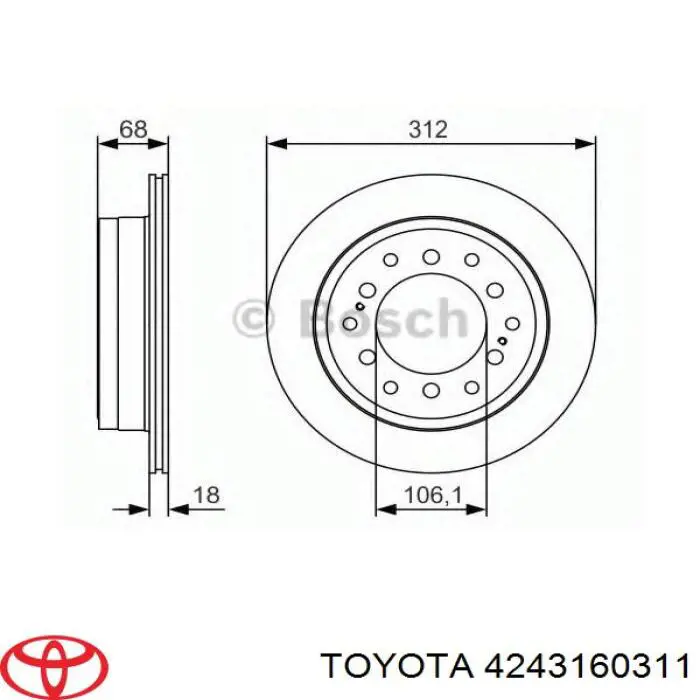 Compre 4243160311 Toyota Disco do freio traseiro