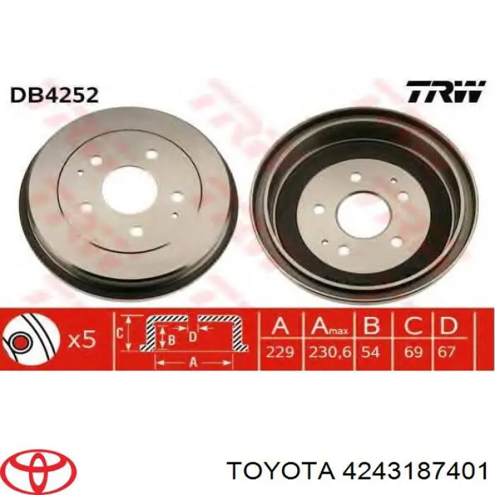 Тормозной барабан DB4252 TRW