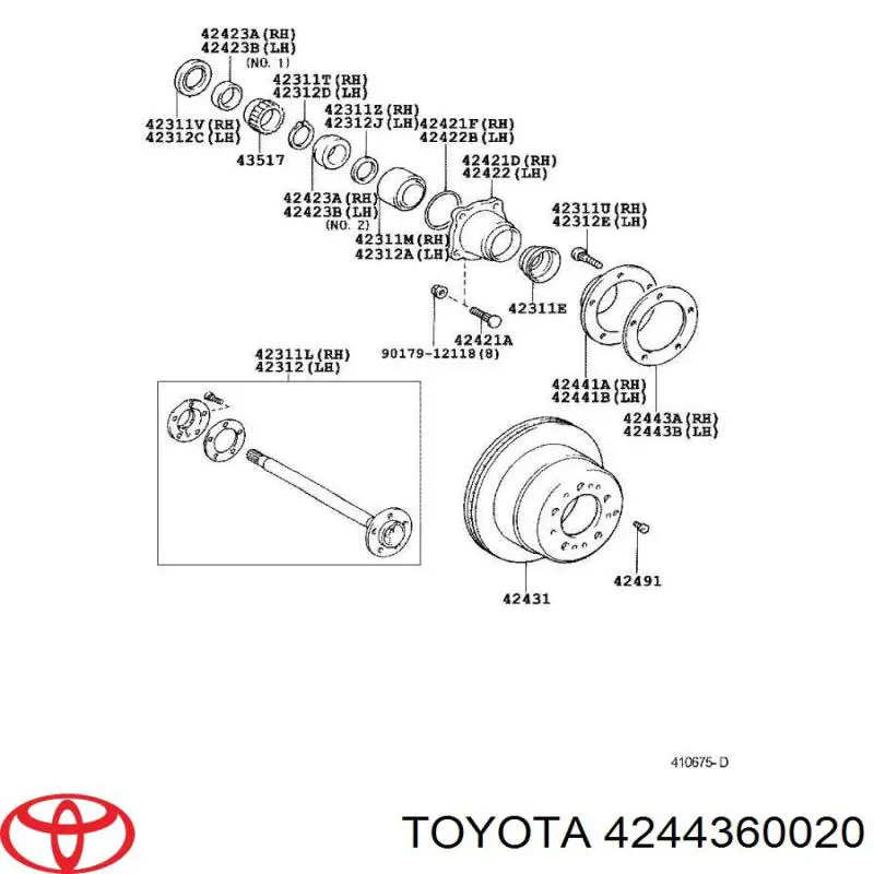 Прокладка фланца поворотного кулака Toyota 4244360020
