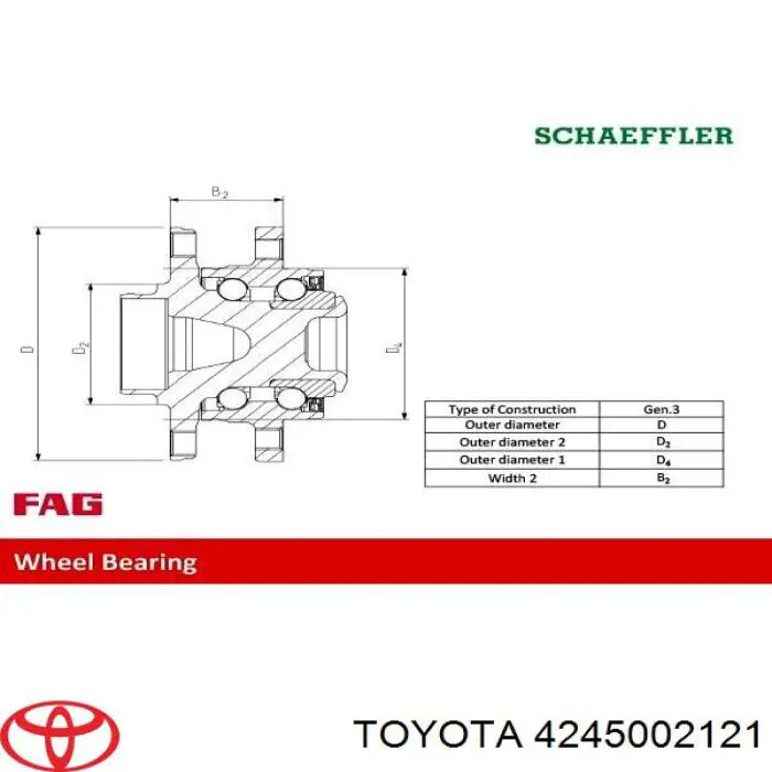 Ступицы задних колес Toyota 4245002121 цена, от 58.04 USD