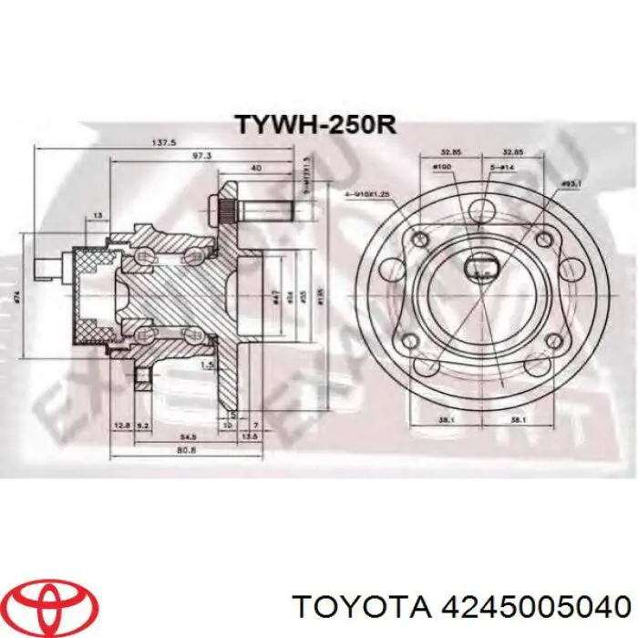 Ступица заднего колеса Toyota 4245005040