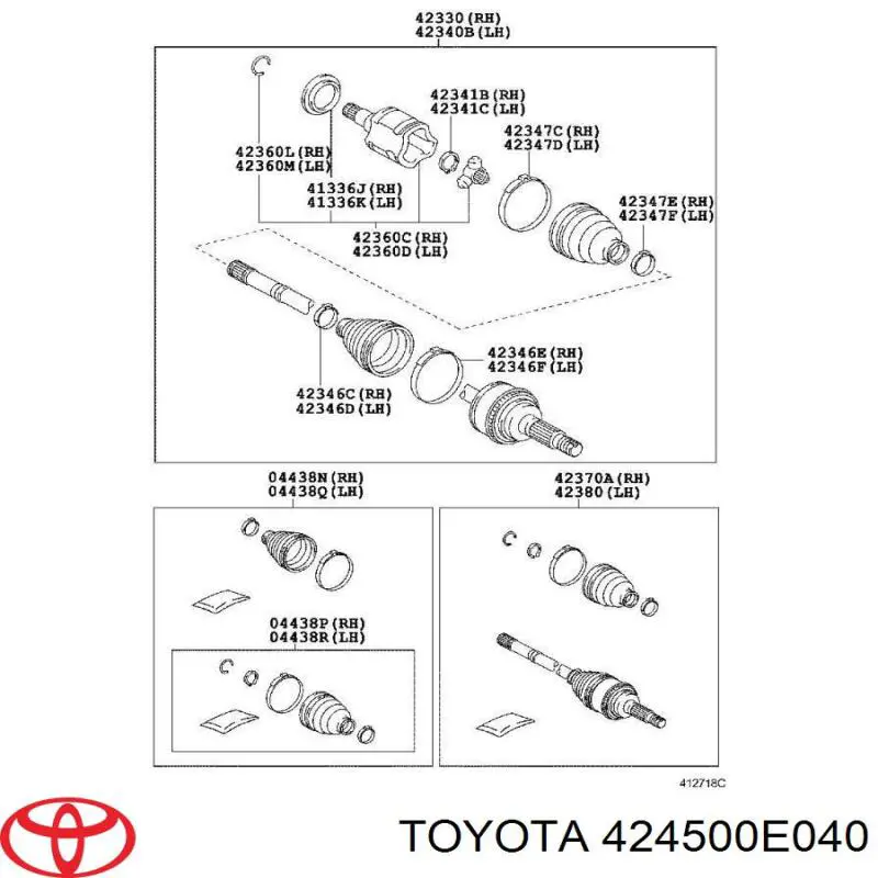 Ступица задняя правая Toyota 424500E040
