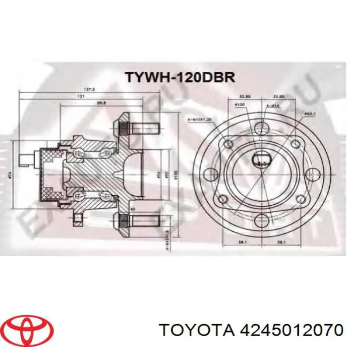 4245012070 Toyota ступица задняя