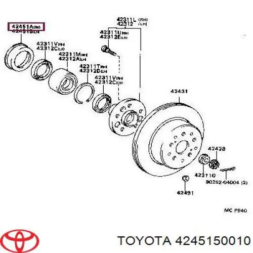 Кольцо ступицы Toyota 4245150010