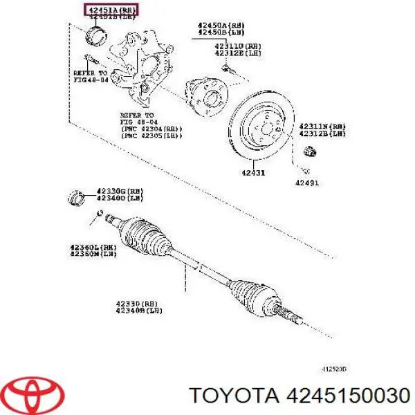 4245150030 Toyota anel de cubo