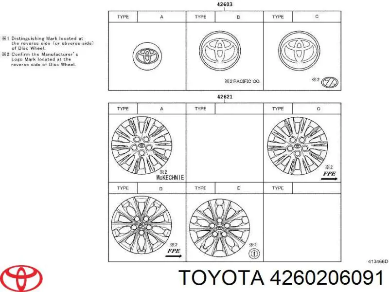 4260206091 Toyota 