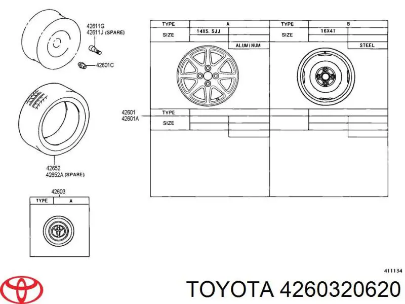4260320620 Toyota колпак колесного диска