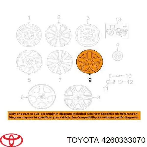 Колпак колесного диска на Toyota Camry V20
