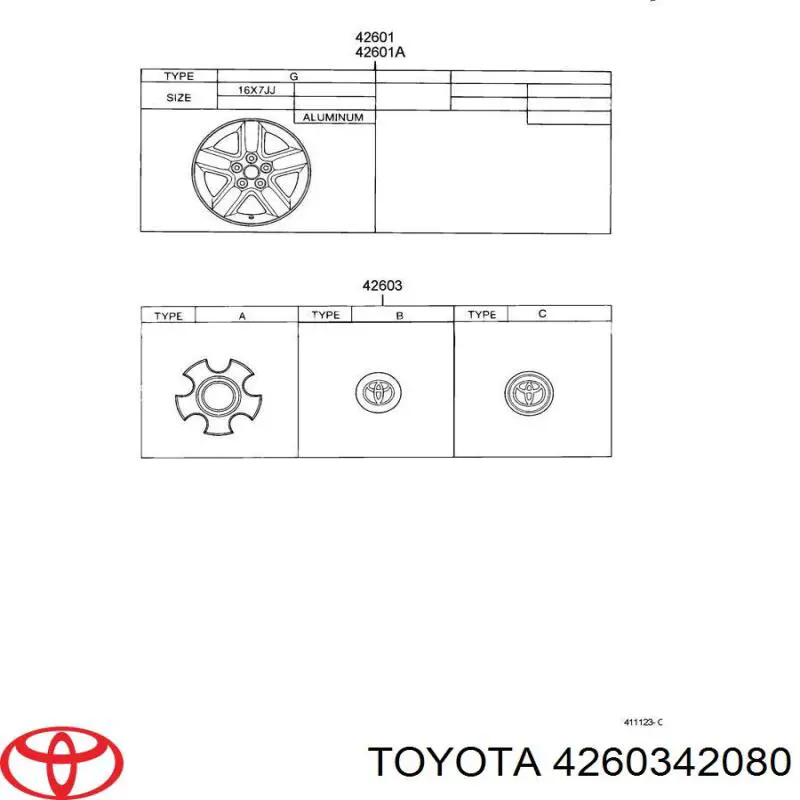 Колпак колесного диска на Toyota RAV4 II 