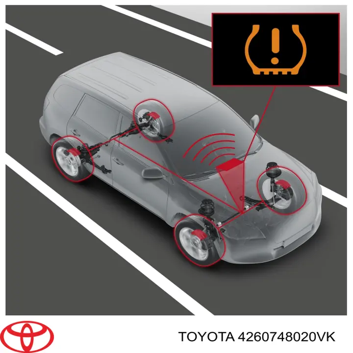 Датчик давления воздуха в шинах Toyota 4260748020VK