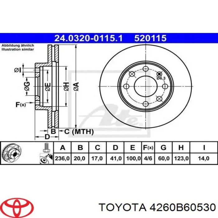Купить 4260B60530 Toyota 
