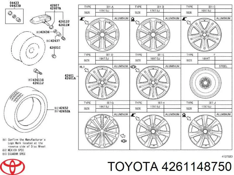 4261148750 Toyota 