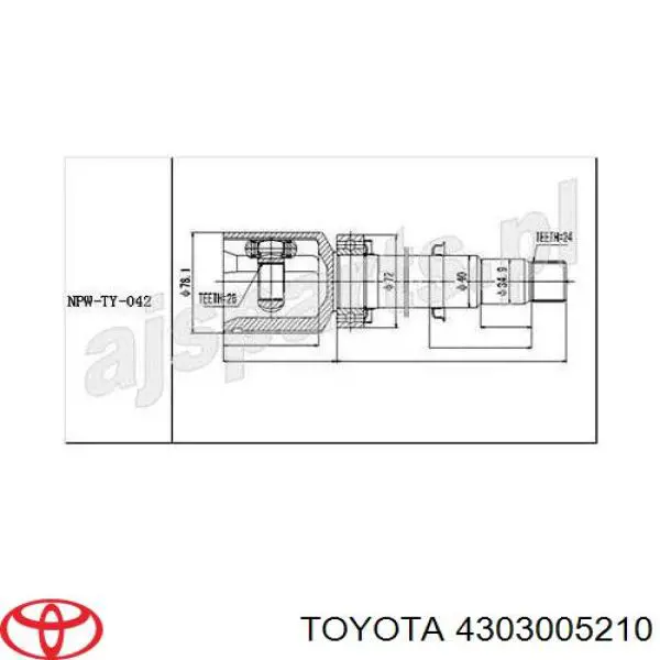 NPW-TY-042 NTY junta homocinética interna dianteira