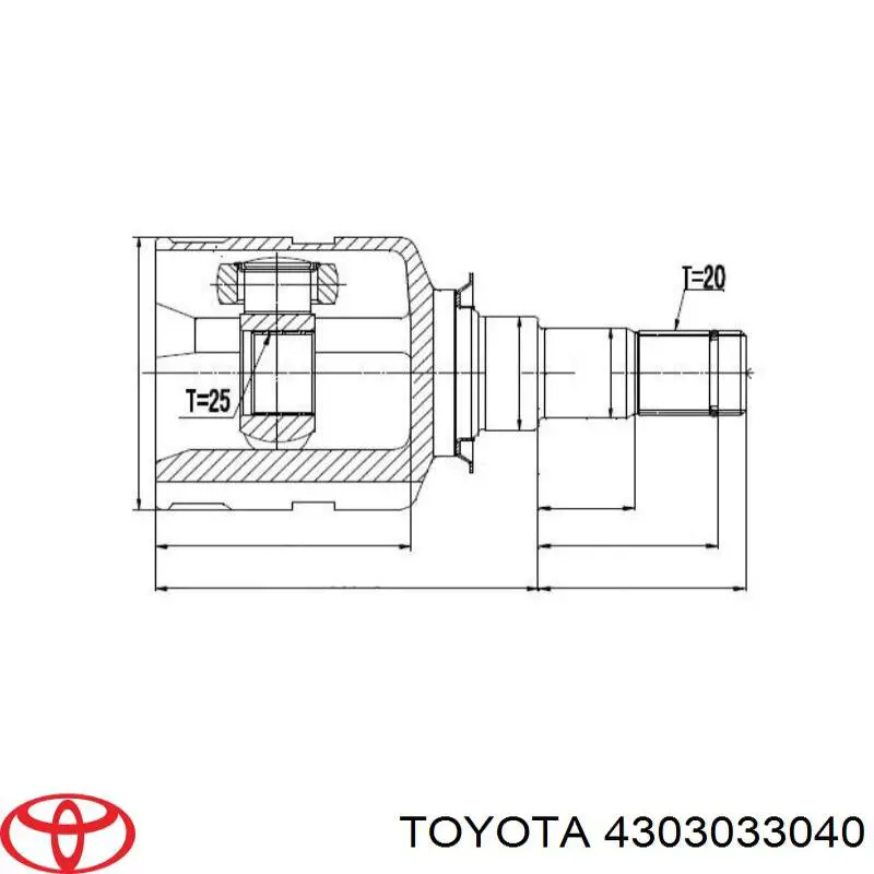ШРУС внутренний передний правый Toyota 4303033040