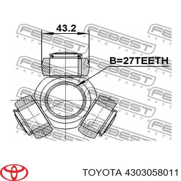 ШРУС внутренний передний правый 4303058011 Toyota