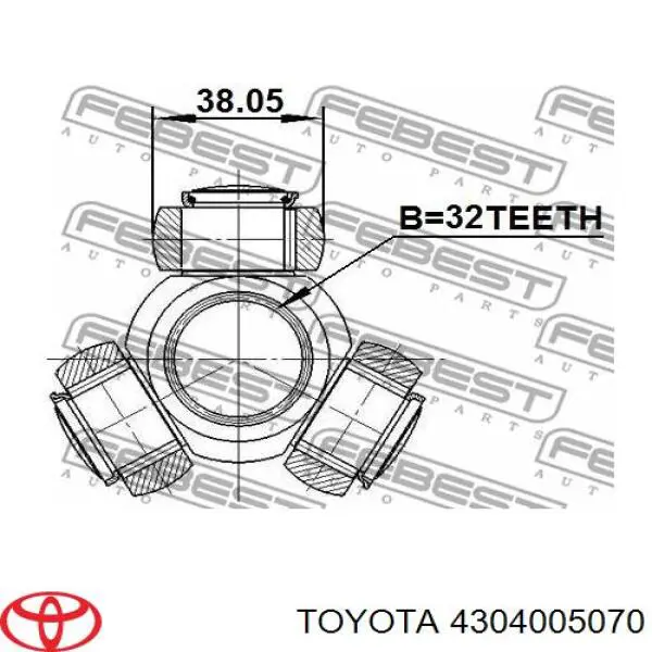 Junta homocinética interior delantera izquierda 4304005070 Toyota