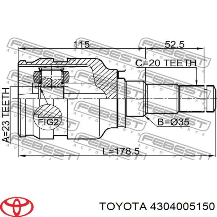 Шарнир угловых скоростей внутренний передний Asva TYIUZRE180 цена, от 38.84 USD