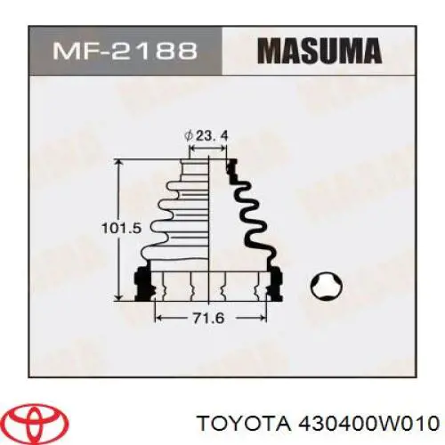 Шарнир угловых скоростей передний левый Toyota 430400W010 цена, от 133.93 USD