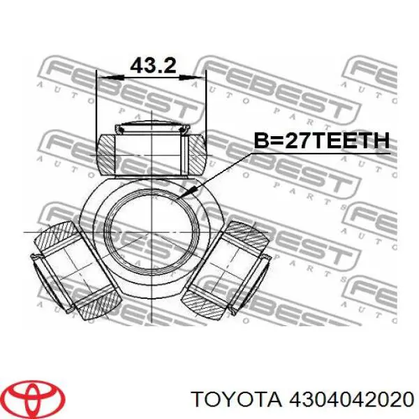 4304042020 Toyota шрус внутренний передний левый